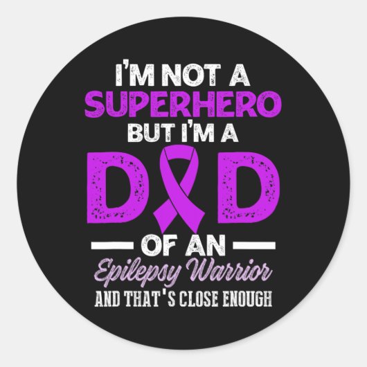 Sticker Rond Epilepsy Awareness Epileptic Warrior Survivor 26 (Devant)