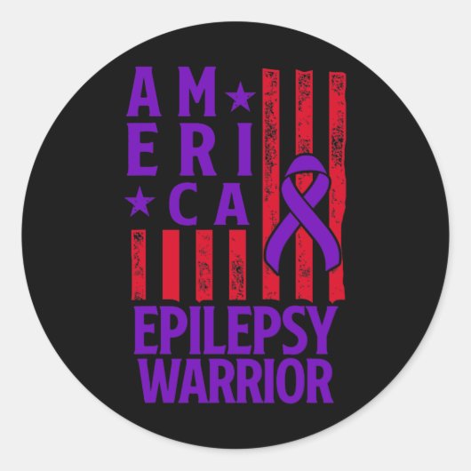 Sticker Rond Epilepsy Awareness Epileptic Warrior Survivor 28 (Devant)
