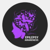 Sticker Rond Epilepsy Awareness For Women  (Devant)