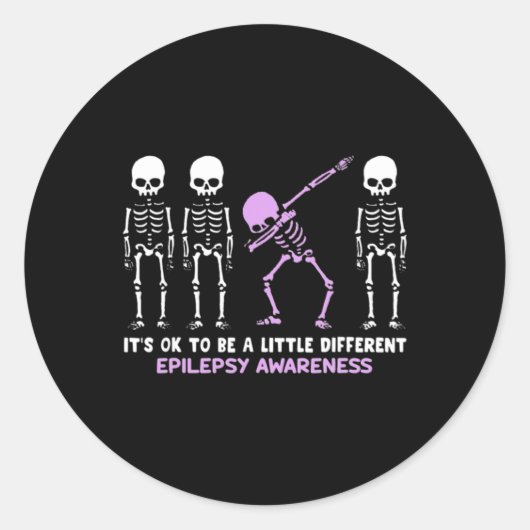 Sticker Rond Epilepsy Awareness It's Ok To Be A Little Differen (Devant)