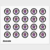 Sticker Rond Epilepsy Awareness | Purple Awareness Ribbon (Feuille)