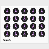 Sticker Rond Epilepsy Awareness Purple Ribbon Epilepsy Awarenes (Feuille)