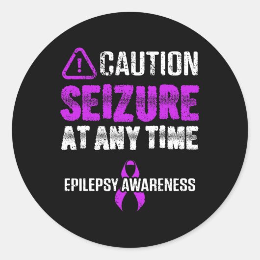 Sticker Rond Epilepsy Awareness Seizure Epileptic Warrior Survi (Devant)