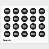 Sticker Rond Epilepsy Guerrier Cadeau Purple American Drapeau L (Feuille)