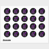 Sticker Rond Epilepsy I Wear Purple For My Brother Ribbon (Feuille)