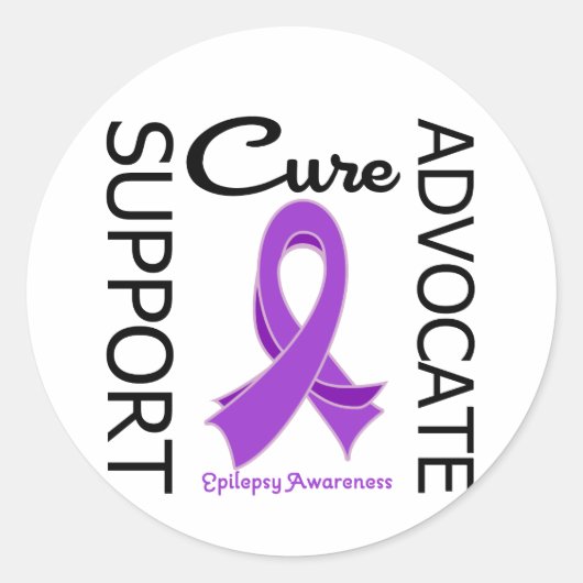 Sticker Rond Epilepsy Support Advocate Cure (Devant)