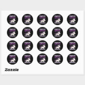 Sticker Rond Epilepsy Warrior Epileptic Day Purple Unicorn Amou (Feuille)