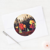 Sticker Rond Épinette noire et érable, art (Enveloppe)