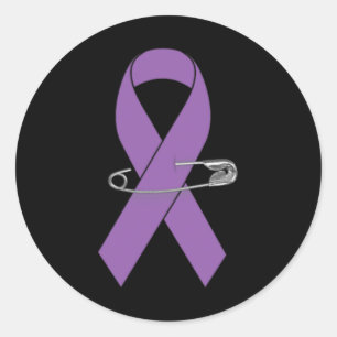 Sticker Rond Épingle de ruban - Élément de sensibilisation au c