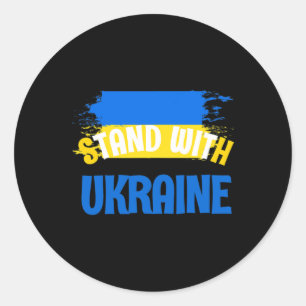 Sticker Rond Épingle Stand For Ukraine - Je soutiens la nation