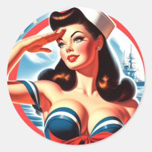 Sticker Rond Épingle vintage