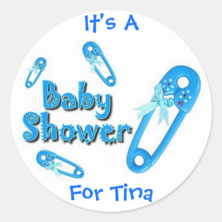 Sticker Rond Épingles de baby shower