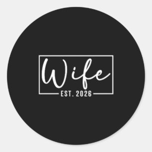 Sticker Rond Épouse 2026 Couple Marié Mariage Lune de Miel