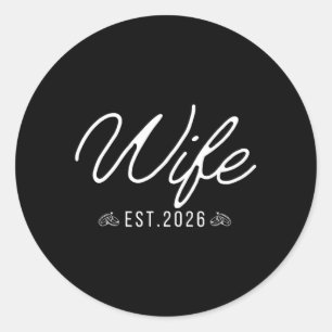 Sticker Rond Épouse 2026 Couples Mariés Mariage Fiançailles