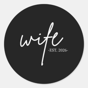 Sticker Rond Épouse 2026 Mariée Lune de Miel Mariage Couples