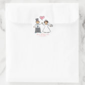 Sticker Rond Épouse et chambre mignonne Couple M & Mme Mariage  (Sac)
