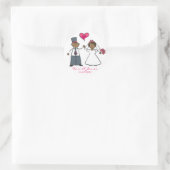 Sticker Rond Épouse et chambre mignonne Couple M & Mme Mariage (Sac)