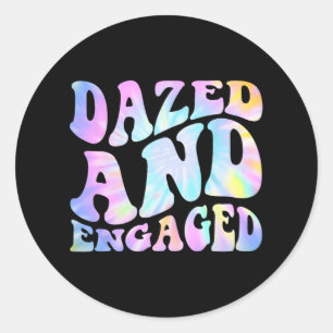 Sticker Rond Épousé Et Engagé Marié À Être Super Tie Dye Bache