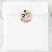 Sticker Rond Épouse et pièce de fuite (Sac)