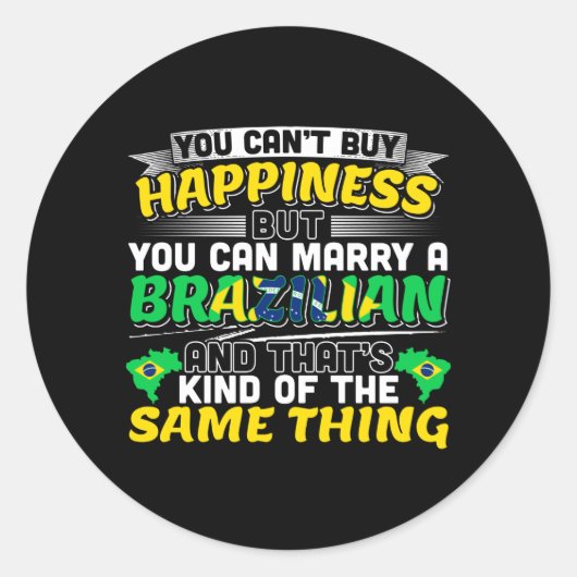 Sticker Rond Épouser un Brésilien - Brésil Bonheur (Devant)