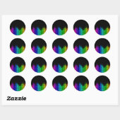 Sticker Rond équalisateur arc-en-ciel (Feuille)