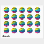 Sticker Rond Equaliser l'autocollant des droits de l'homme (Feuille)