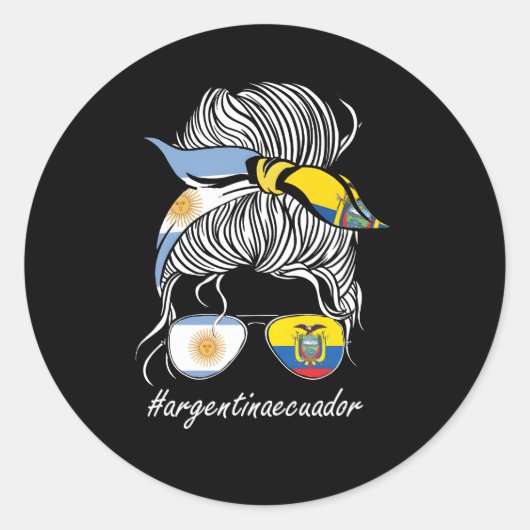 Sticker Rond Equateur Argentine Drapeau Roches Equateur Drapeau (Devant)