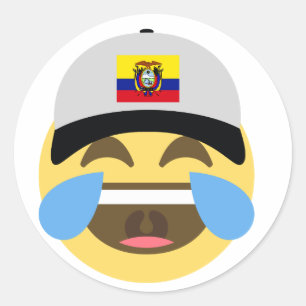 Sticker Rond Equateur Casquette riant Emoji