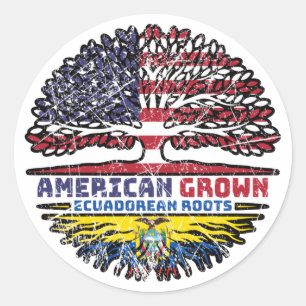 Sticker Rond Équateur équatorien Équuadorian Ecuadorian Ecuador