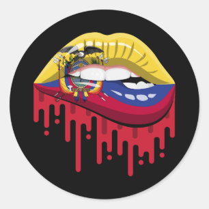 Sticker Rond Equateur lèvres fierté drapeau