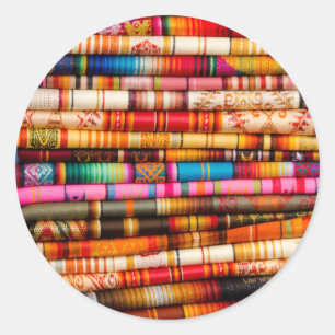 Sticker Rond Équateur, région de Quito, marché d'artisanat o