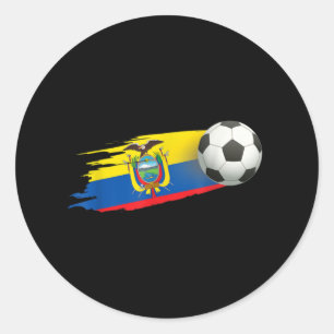 Sticker Rond Equateur Soccer Ball Equateur Drapeau Jersey - Equ