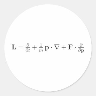 Sticker Rond Équation Boltzmann, noir