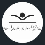 Sticker Rond Équation de champ<br><div class="desc">Relativité d'équation de champ en général,  gravitation décrivant la courbure d'espace-temps en quelque sorte compatible aux considérations d'énergie.</div>