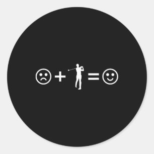 Sticker Rond Équation de visage heureux triste de joueur amateu