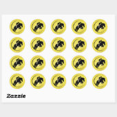 Sticker Rond Equestre jaune (Feuille)