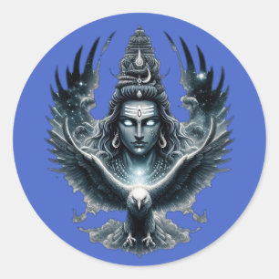Sticker Rond Équilibre Cosmique : Shiva & la Crypte de l'Aigle