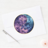 Sticker Rond Équilibre Cosmique Yin‑Yang Céleste (Enveloppe)