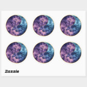 Sticker Rond Équilibre Cosmique Yin‑Yang Céleste (Feuille)