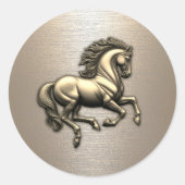 Sticker Rond Equine du Cheval d'Or moderne (Devant)