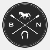 Sticker Rond Équine équine Élégant équitation équitation équita (Devant)