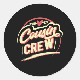 Sticker Rond Équipage Cousin