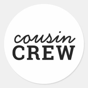 Sticker Rond Équipage Cousin   Cool Matching tendance design mo