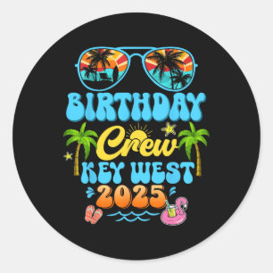 Sticker Rond Équipage d'anniversaire de Key West en croisière d