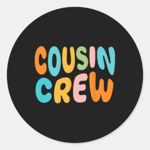 Sticker Rond Équipage de cousins 2025 Vacances Famille Enfant G