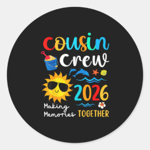 Sticker Rond Équipage de cousins 2026 Création de souvenirs Vac