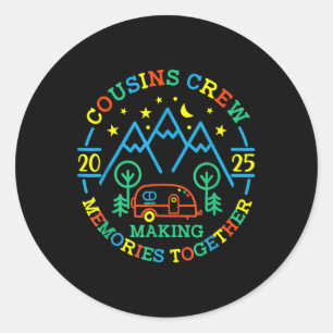 Sticker Rond Équipage de cousins créant des souvenirs 2025 Réun