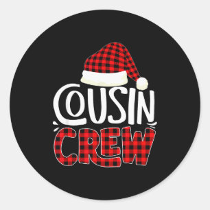 Sticker Rond Équipage de Cousins Famille Groupe Pyjama de Noël 