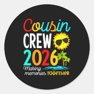 Sticker Rond Équipage de cousins vacances d'été plage