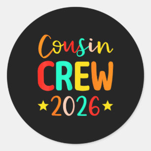 Sticker Rond Équipage de cousins voyage en famille à la plage v